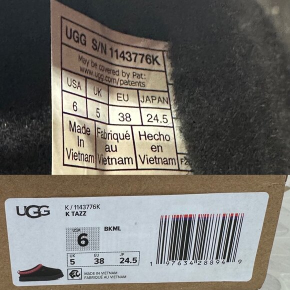 UGG Tazz Slip-On Shearling Clog Black Pink Youth 6 Fits Women’s 7.5–8 EU 38 - Picture 13 of 13